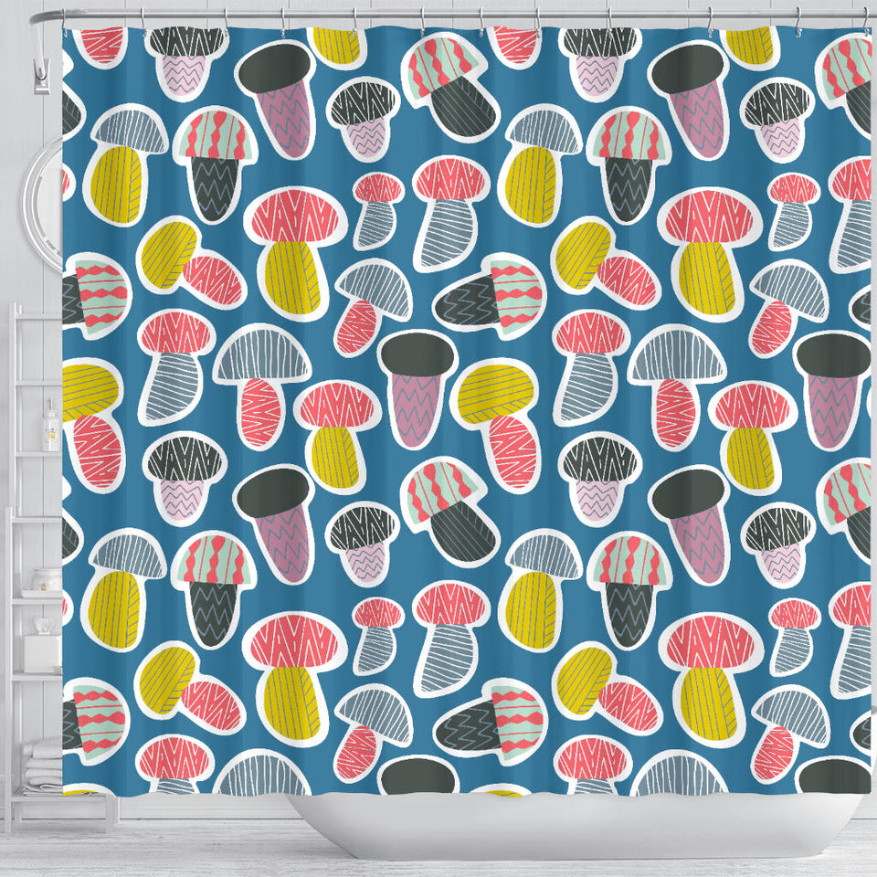 Colorful Mushroom Design Pattern Shower Curtain Fulfilled In US