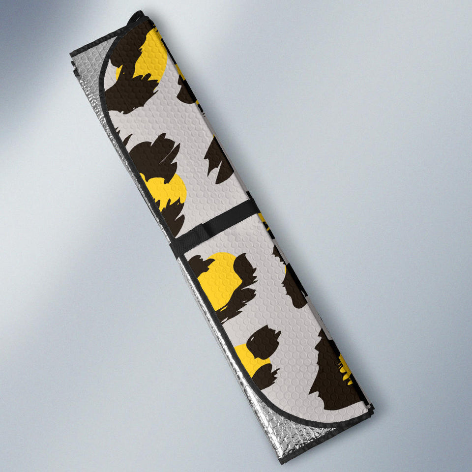 Gray Leopard Print Pattern Car Sun Shade
