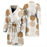 Gold Texture Mushroom Pattern Men'S Bathrobe