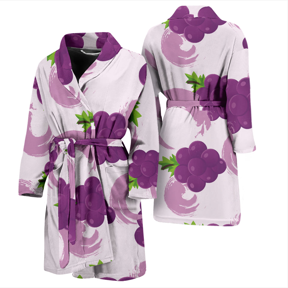 Cute Grape Pattern Men'S Bathrobe