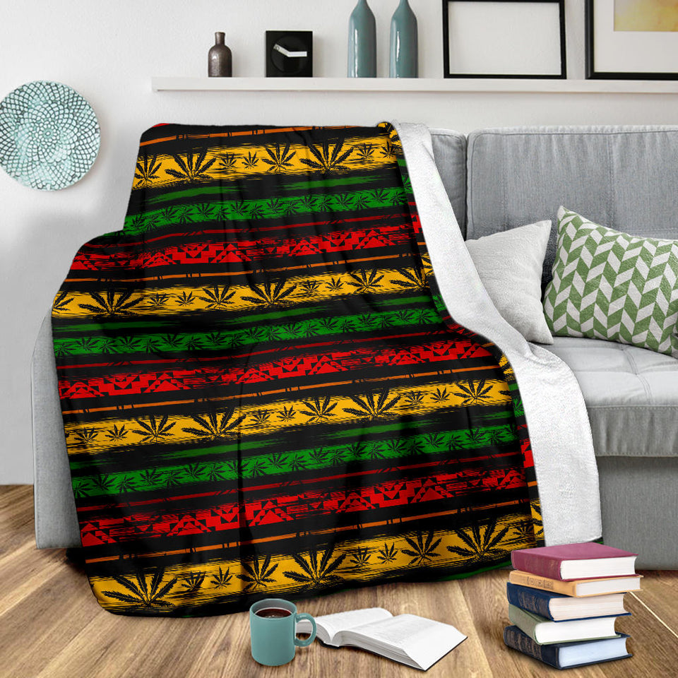 Canabis Marijuana Weed Pattern Print Design 04 Premium Blanket