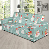 Cute Snowman Pattern Sofa Slipcover