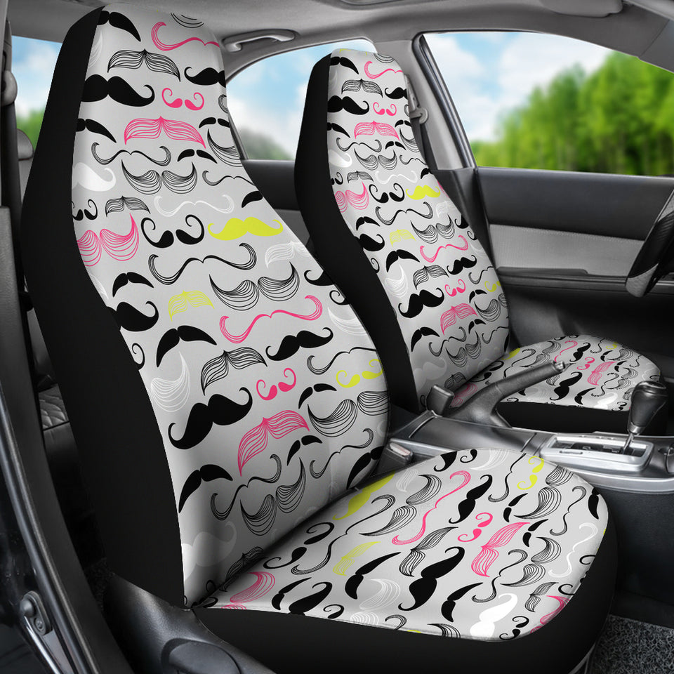 Mustache Beard Pattern Print Design 02 Universal Fit Car Seat Covers