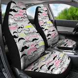 Mustache Beard Pattern Print Design 02 Universal Fit Car Seat Covers