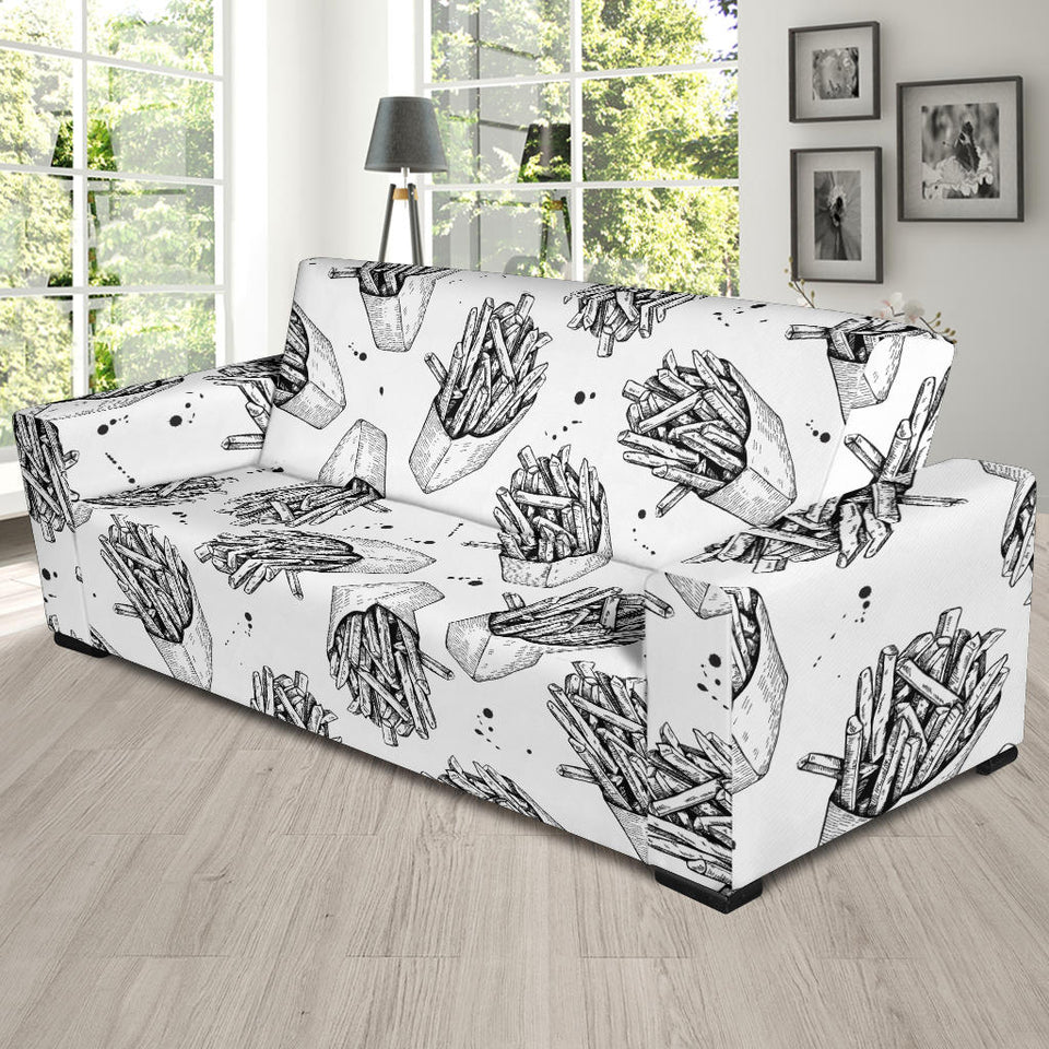 Hand Drawn French Fries Pattern Sofa Slipcover