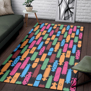 Skate Board Pattern Print Design 02 Area Rug