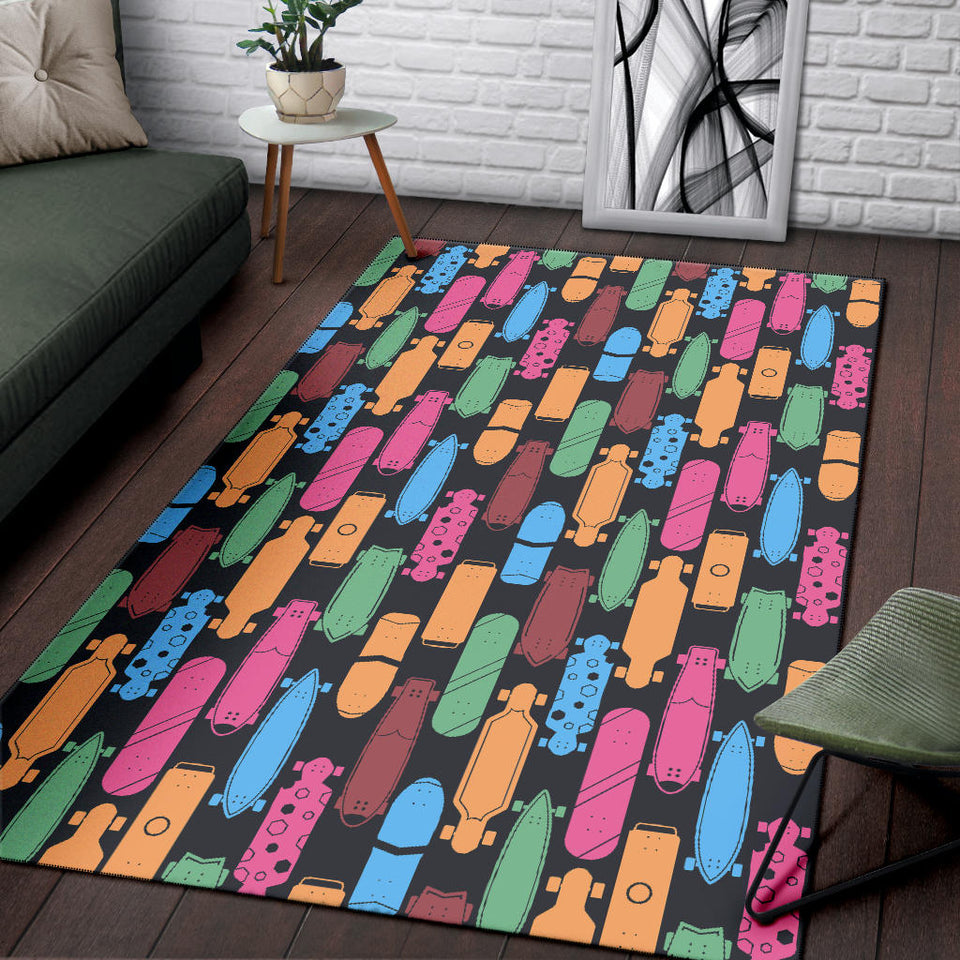 Skate Board Pattern Print Design 02 Area Rug