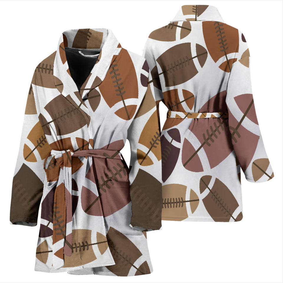 American Football Ball Pattern Women'S Bathrobe