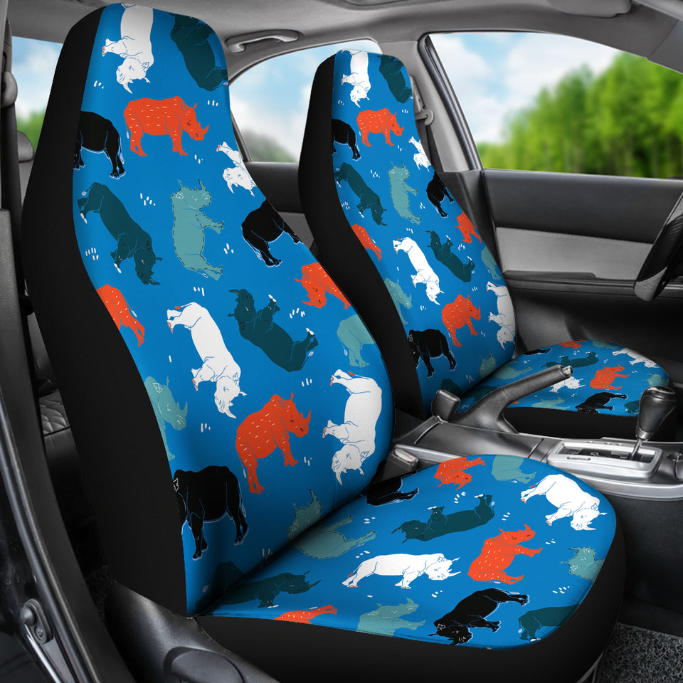 Colorful Rhino Pattern  Universal Fit Car Seat Covers