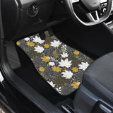 Beautiful Gold Autumn Maple Leaf Pattern Front Car Mats