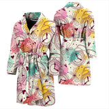 Clock Butterfly Pattern Men'S Bathrobe