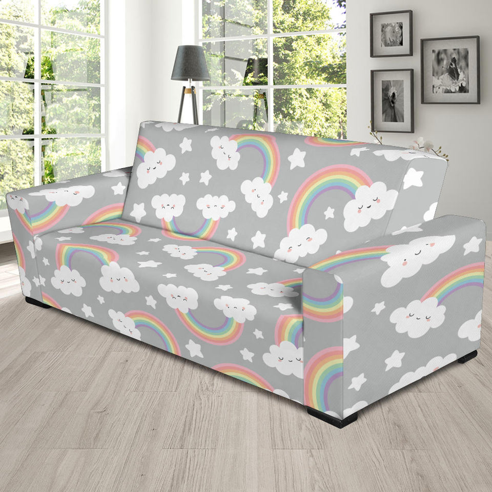 Cute Rainbow Clound Star Pattern Sofa Slipcover