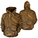 Cocoa Beans Tribal Polynesian Pattern Background Zip Up Hoodie