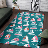 Cute Sailboat Pattern Area Rug