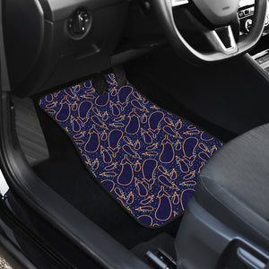 Eggplant Pattern Print Design 04 Front Car Mats