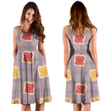 Bread Toast Pattern Print Design 05 Sleeveless Midi Dress