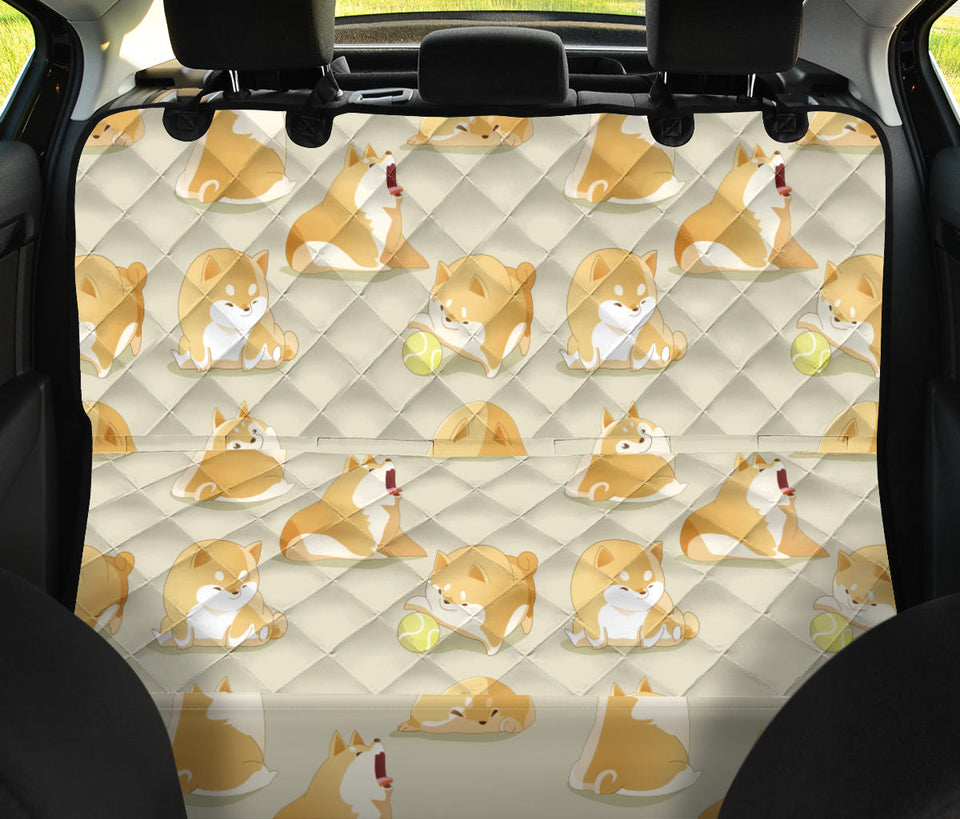 Cute Fat Shiba Inu Dog Pattern Dog Car Seat Covers