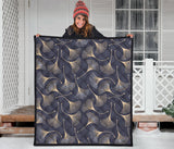 Gold Ginkgo Leaves Premium Quilt