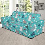 Christmas Cute Siberian Husky Puppie Pattern Sofa Slipcover