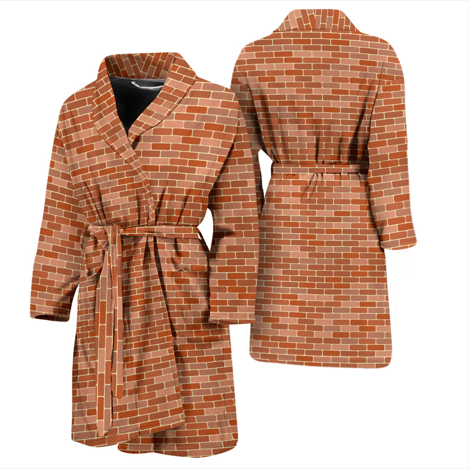 Brick Printed Pattern Print Design 02 Men's Bathrobe