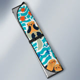 Cute Sea Otters Fishe Sea Urchin Pattern Car Sun Shade