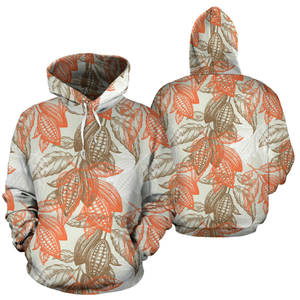 Cocoa Beans Cocoa Tree Pattern Men Women Pullover Hoodie