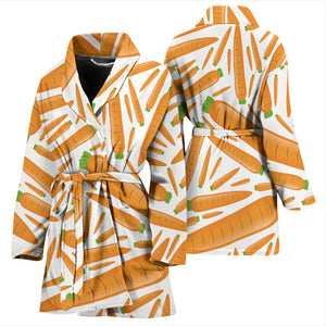 Carrot Pattern Print Design 02 Women's Bathrobe