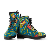 French Fries Red Paper Box Pattern Leather Boots