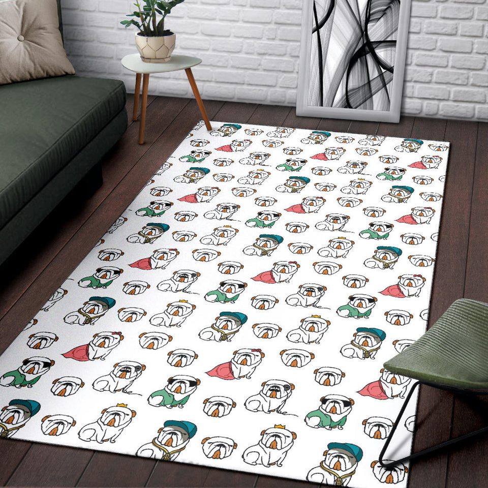 English Bulldog Pattern Print Design 03 Area Rug