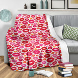 Lips Pattern Print Design 01 Premium Blanket