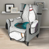 Bowling ball and pin gray background Chair Cover Protector