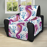 Purple seahorse blue coral pattern Recliner Cover Protector