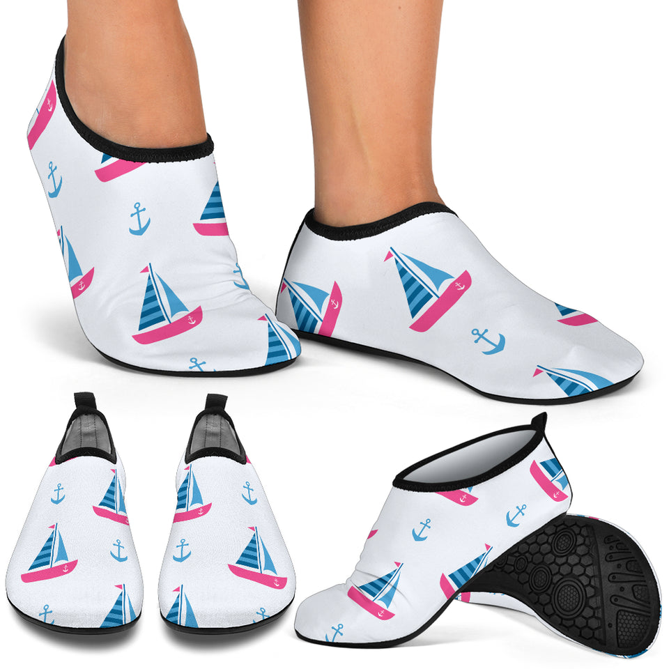 Sailboat Anchor Pattern Aqua Shoes