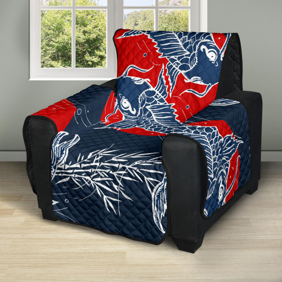 Koi Fish Carp Fishs hand drawn japanese art Recliner Cover Protector