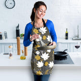 Beautiful Gold Autumn Maple Leaf Pattern Adjustable Apron