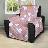 coral white heart pattern Recliner Cover Protector