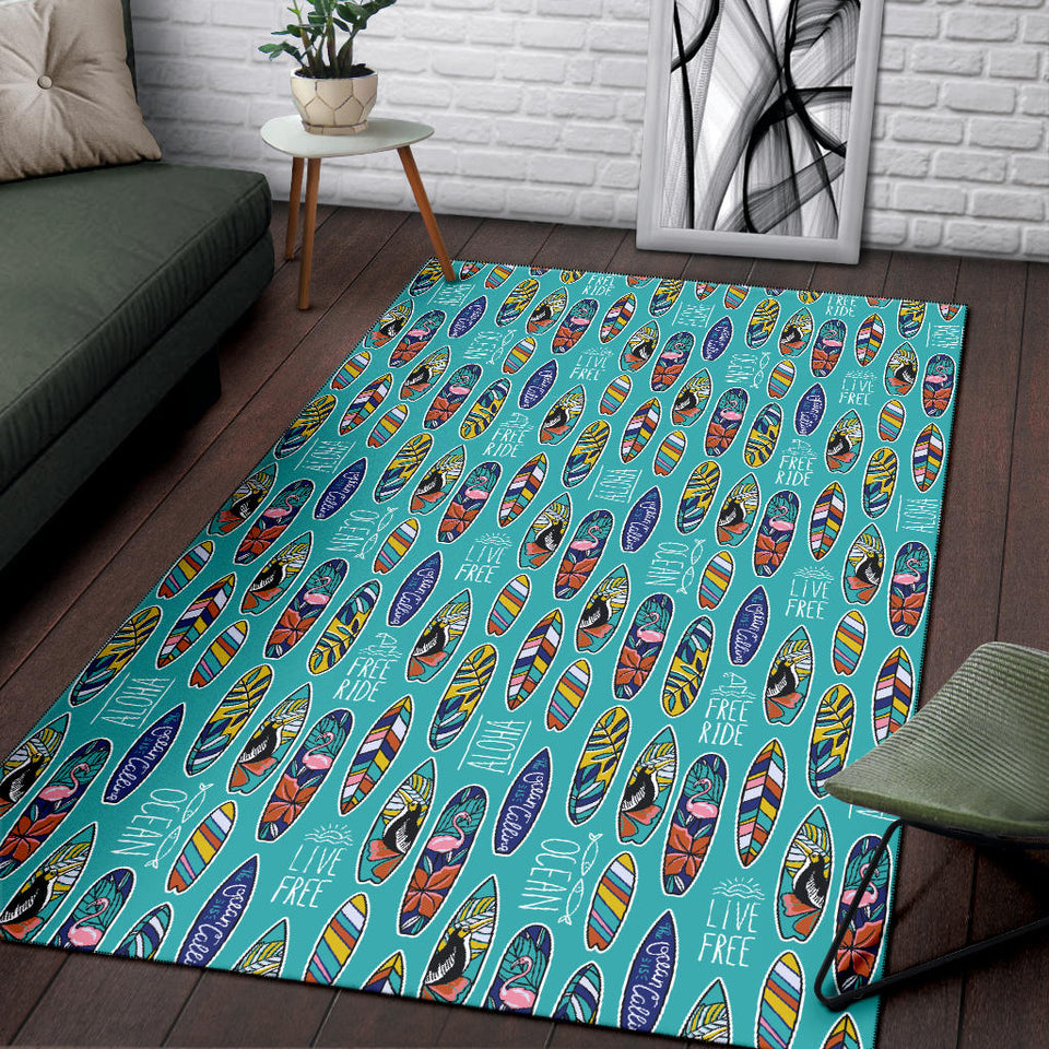 Surfboard Pattern Print Design 05 Area Rug