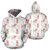 Chihuahua Bone Paw Pattern Men Women Pullover Hoodie