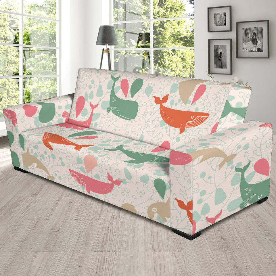 Cute Whale Pattern Sofa Slipcover