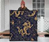 Gold Dragon Pattern Premium Quilt