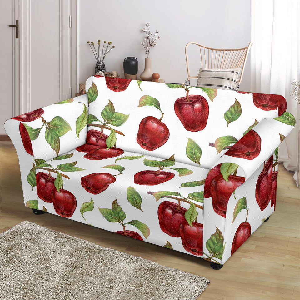 Red Apples Pattern Loveseat Couch Slipcover