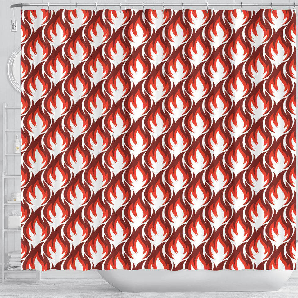 Fire Flame Symbol Design Pattern Shower Curtain Fulfilled In US