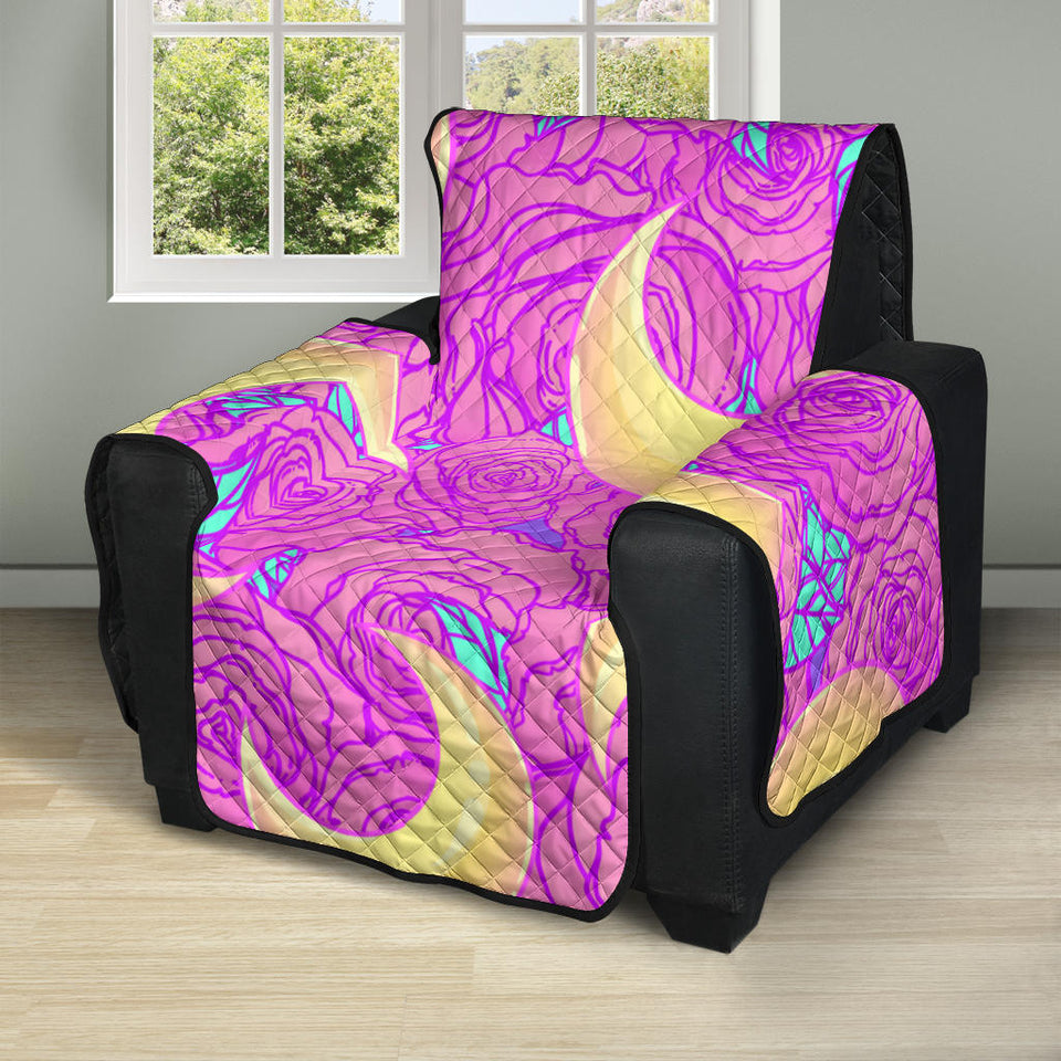 Moon pink rose background Recliner Cover Protector
