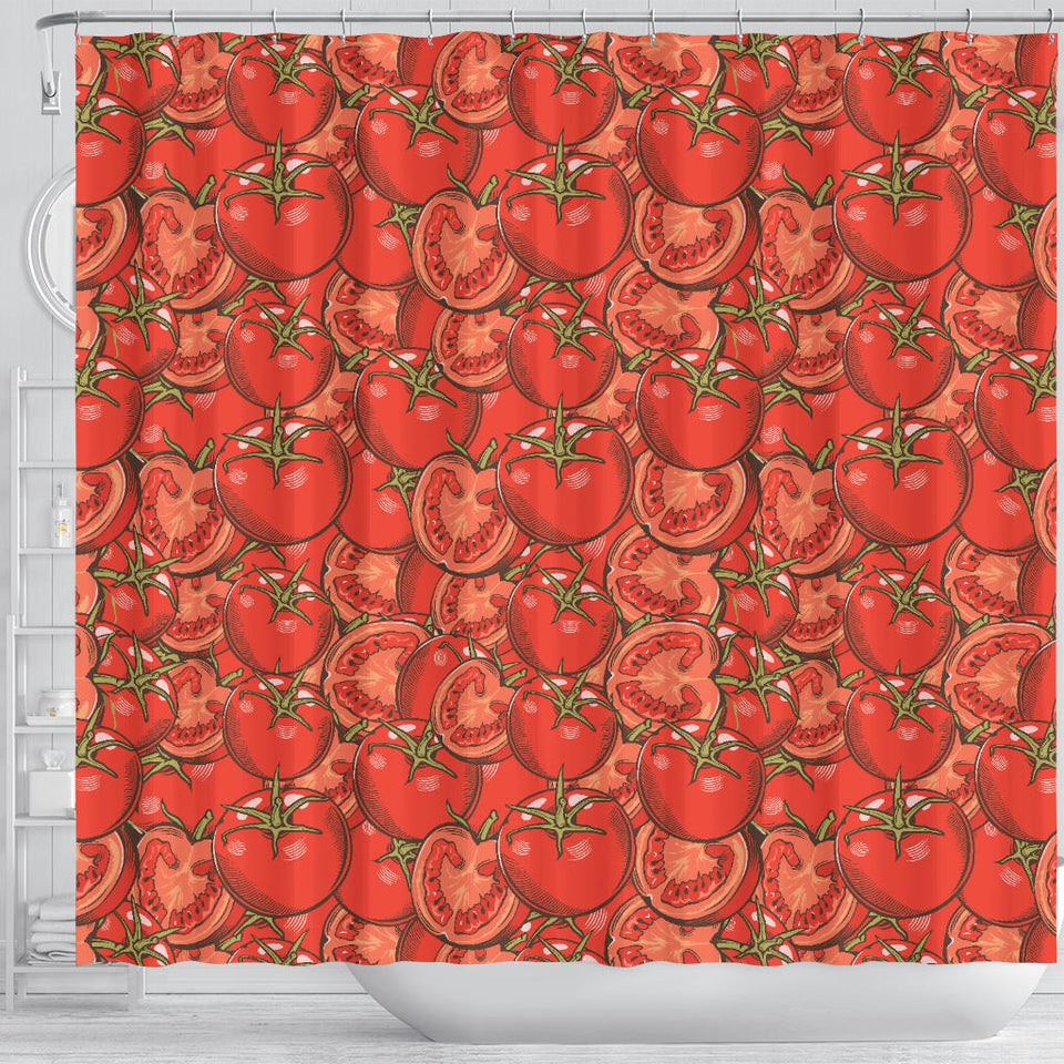 Red Tomato Pattern Shower Curtain Fulfilled In US