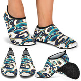 Japanese Wave Pattern Aqua Shoes