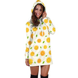 Oranges Leaves Pattern Women'S Hoodie Dress