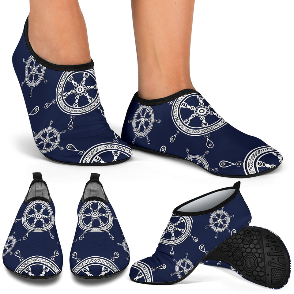 Nautical Steering Wheel Design Pattern Aqua Shoes