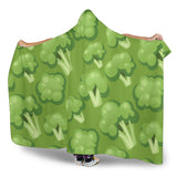 Broccoli Pattern Green Background Hooded Blanket
