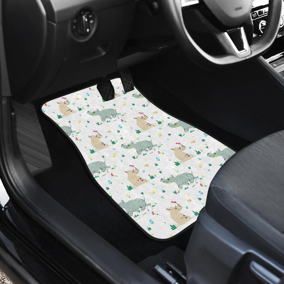 Cute Rhino Pattern Front Car Mats