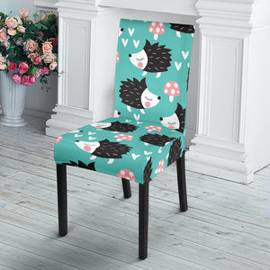 Hedgehog Pattern Print Design 03 Dining Chair Slipcover